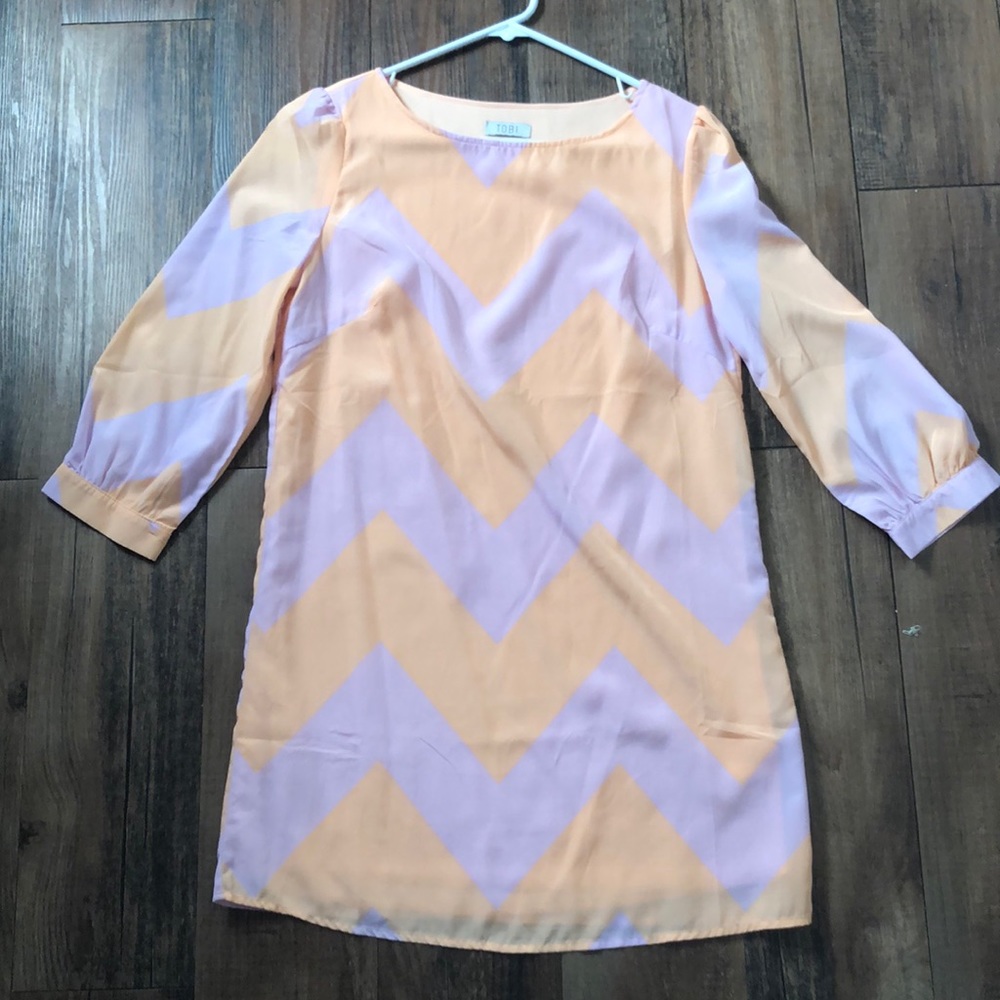 Tobi small pick and orange dress